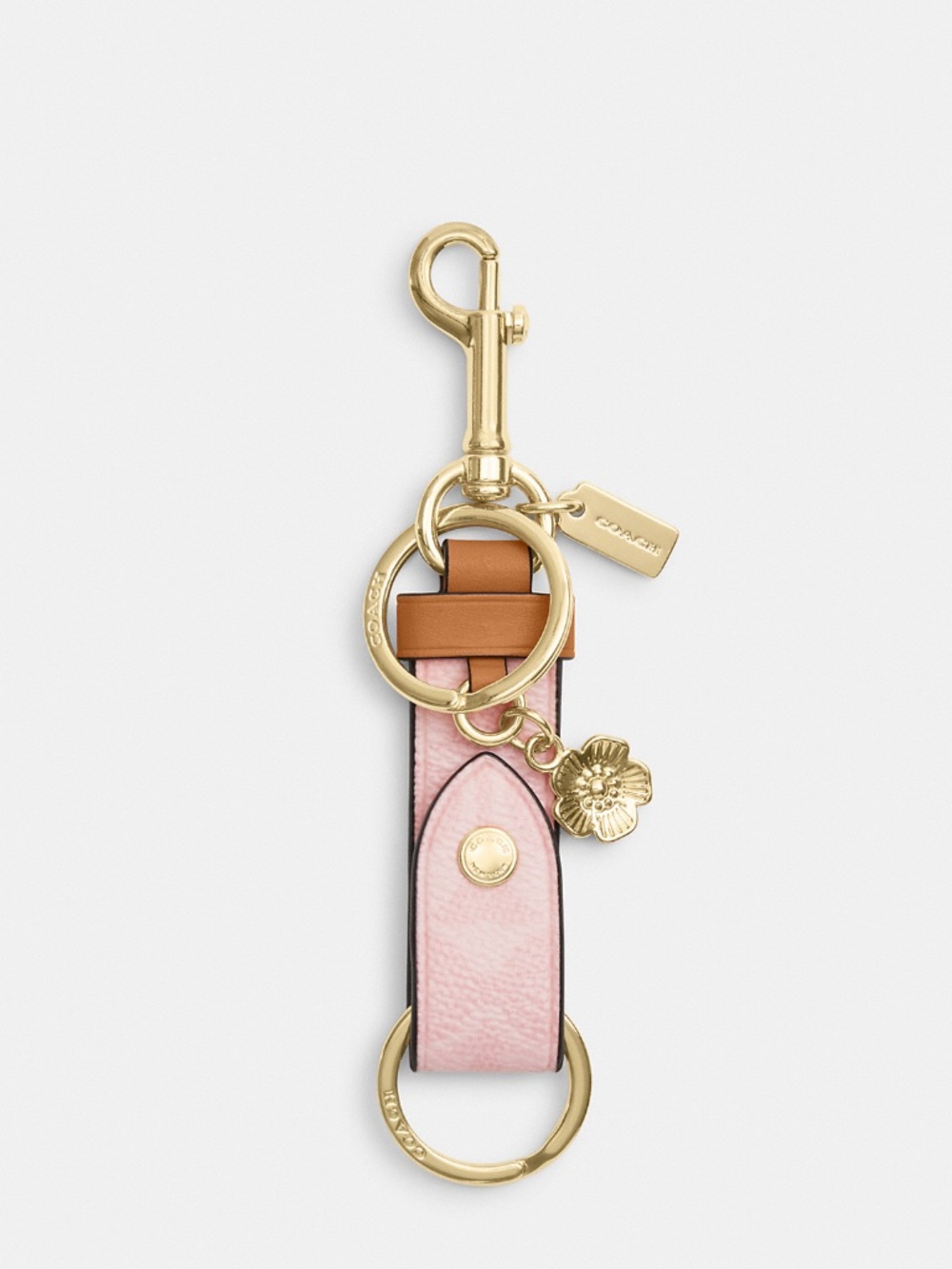 Coach Outlet Trigger Snap Bag Charm In Signature Canvas With Heart Charm🌸